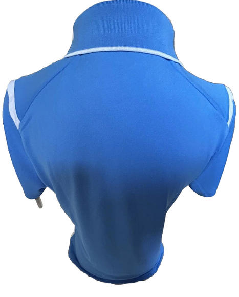 Antigua Blue White Short Sleeve 5 Button Placket 100% Polyester Size Medium - Picture 2 of 2